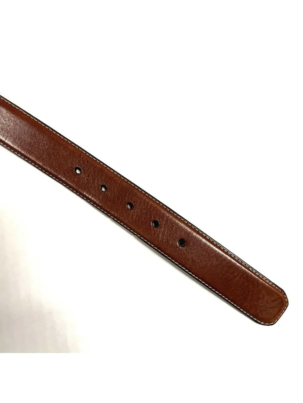 Fossil Original Genuine Leather Belt MB3507201 Brown Men’s Sz 44 Silver Buckle